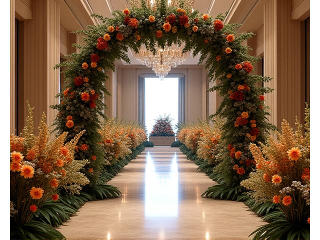豪華なイベント会場のフローラルデコレーション