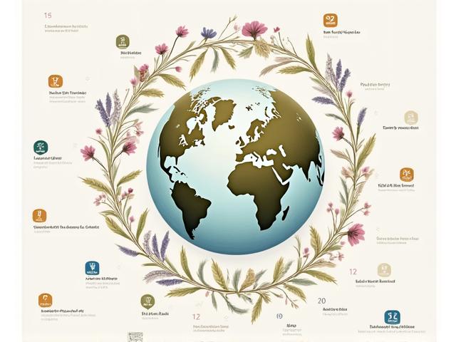 地球と花の持続可能性を示すインフォグラフィック、SDGsアイコン
