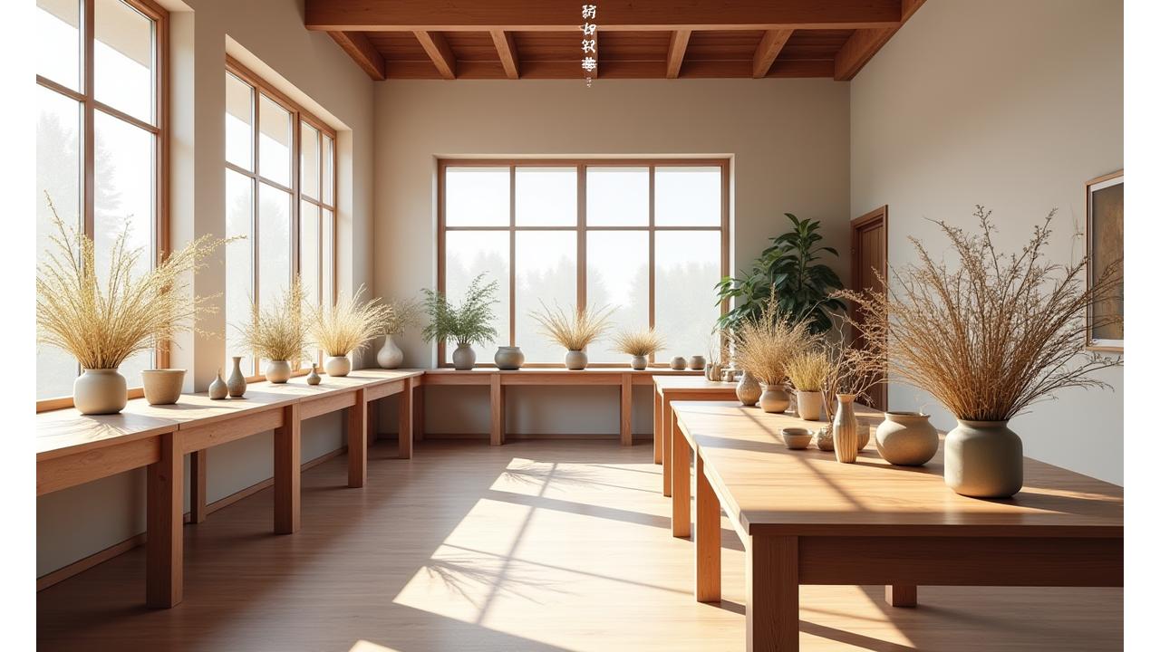 Modelynthrixa Hanadama Atelierのバーチャルスタジオ360度ビュー。広々とした作業スペースと豊かな自然光が差し込む様子。